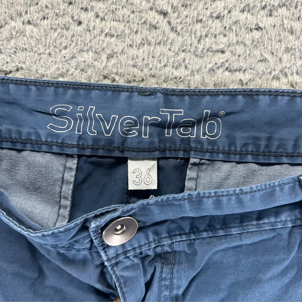 Vintage Levi's Silver Tab Shorts Men 36 Blue Cotton Cargo Utility Workwear Baggy